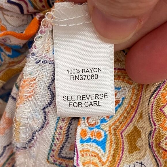 Cato Cropped Wrap Top Womens Medium Blouse 3/4 Sleeve Boho Balletcore Retro - Picture 6 of 10